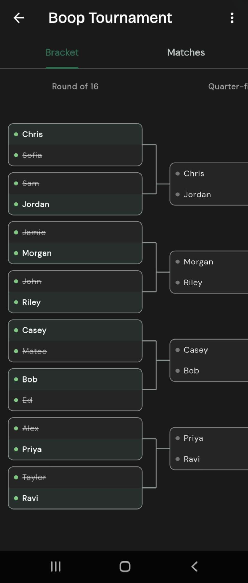 Final Tally mid-tournament scoring